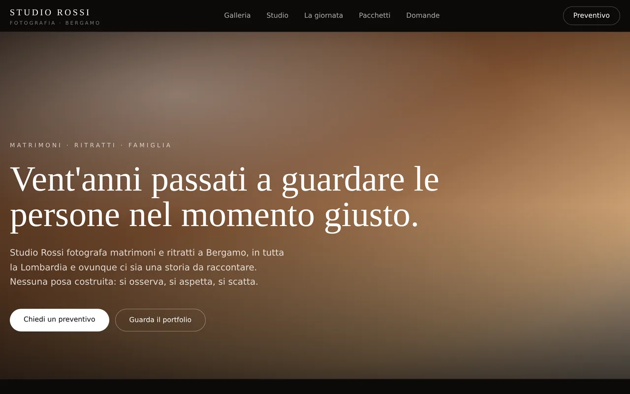 Il sito di Studio Rossi, costruito con AppForgia
